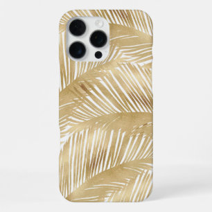 Modern Gold Palm Leaf Tropical Pattern iPhone 16 Pro Max Case