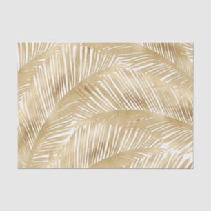 Modern Gold Palm Leaf Tropical Pattern Tissue Paper