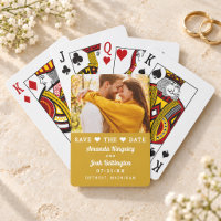 Modern Gold Photo Heart Save the Date