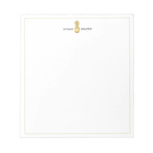 Modern Gold Pineapple Personalised Notepad
