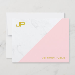 Modern Gold Pink White Marble Simple Template