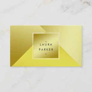Modern Gold Polygon Geometric Contemporary Business Card