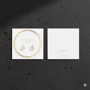Modern gold rings earring display card