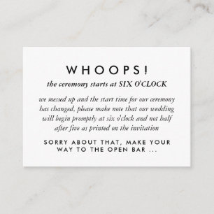Modern Gold Rings Wedding Error Correction Enclosure Card
