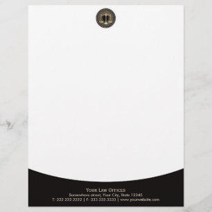 Modern Gold Scale of Justice Lawyer Attorney Legal Letterhead Design