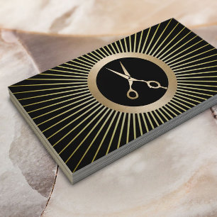 Modern Gold Scissor Hairdresser Hair Stylist Salon Business Card