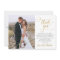 Modern Gold Script 2 Photo Wedding Thank You Card