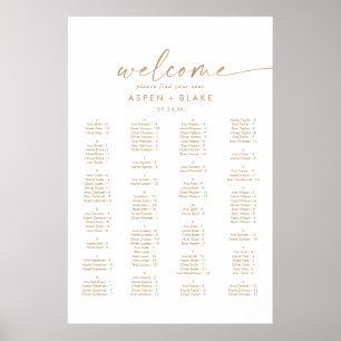 Modern Gold Script Alphabetical Seating Chart