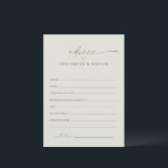 Modern Gold Script Boho Wedding Advice Card<br><div class="desc">Modern Gold Script Boho Wedding Advice Card. Click the personalise button to customise this design.</div>