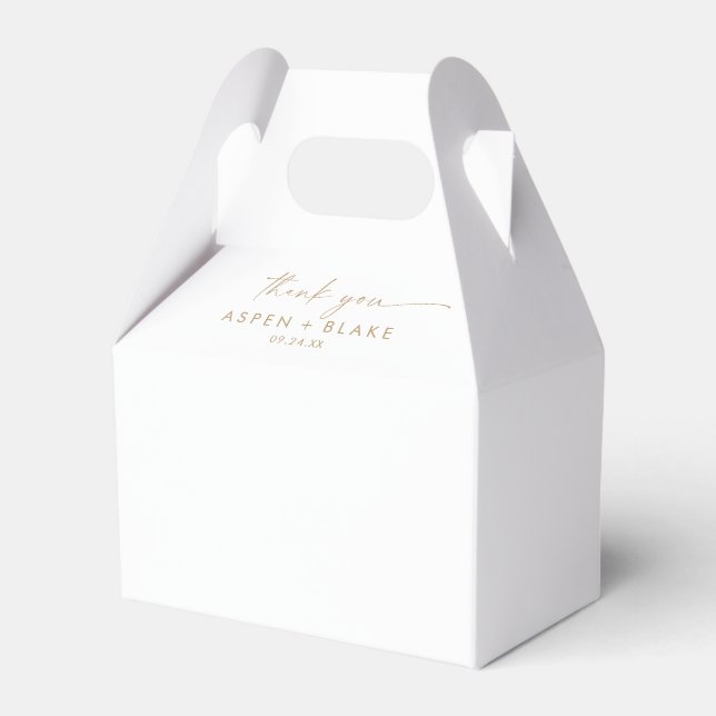 Modern Gold Script Thank You Favour Box (Front Side)
