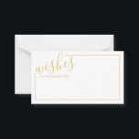 Modern Gold Script Wedding Advice and Wishes Card<br><div class="desc">Add a personal touch to your wedding with a modern script wedding advice and wishes card. This advice card features title in gold modern calligraphy font style and details in gold modern sans serif font style with gold border on white background. Perfect for wedding, baby shower, birthday party, bridal shower,...</div>