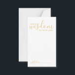 Modern Gold Script Wedding Advice and Wishes Card<br><div class="desc">Add a personal touch to your wedding with a modern script wedding advice and wishes card. This advice card features title 'words of wisdom' with details in gold script and sans serif font style on white background. Perfect for wedding, baby shower, birthday party, bridal shower, bachelorette party and any special...</div>