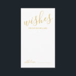 Modern Gold Script Wedding Advice and Wishes Card<br><div class="desc">Add a personal touch to your wedding with a modern script wedding advice and wishes card. This advice card features title in gold modern calligraphy font style and details in gold modern sans serif font style on white background. Perfect for wedding, baby shower, birthday party, bridal shower, bachelorette party and...</div>