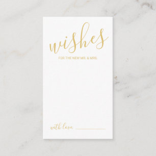Modern Gold Script Wedding Advice and Wishes Card