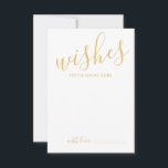 Modern Gold Script Wedding Advice and Wishes Card<br><div class="desc">Add a personal touch to your wedding with a modern script wedding advice and wishes card. This advice card features title in gold modern calligraphy font style and details in gold modern sans serif font style on white background. Perfect for wedding, baby shower, birthday party, bridal shower, bachelorette party and...</div>