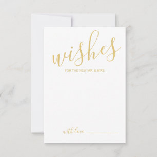 Modern Gold Script Wedding Advice and Wishes Card