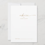 Modern Gold Script Wedding Advice Card<br><div class="desc">This modern gold script wedding advice card is perfect for a minimalist wedding and can be used for any event. The simple yellow gold colour design features unique industrial lettering typography with modern boho style. Customisable in any colour. Keep the design minimal and elegant, as is, or personalise it by...</div>