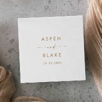 Modern Gold Script Wedding Napkins