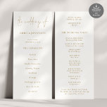 Modern Gold Script Wedding Program<br><div class="desc">Modern Gold Script Wedding Program. Available digitally and printed. A modern typographical design for your wedding programs. The main header is in a stylish set script and the rest of the text you can easily personalise. You can change the text and background colours if you wish to match your wedding...</div>