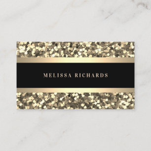 Modern Gold & Sequin Makeup Artist Stylish Business Card