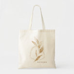 Modern Gold Shape Botanical Leaf Bridesmaid Tote Bag<br><div class="desc">Design features a modern botanical gold leaf against a round geometric shape.  Easily customise your name of choice.  Ideal bridal party gift idea,  or for other momentous events.</div>