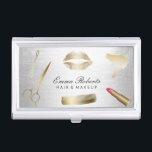 Modern Gold & Silver Beauty Salon Cosmetics Business Card Holder<br><div class="desc">Modern Gold & Silver Beauty Salon Cosmetics Business Card Holder.</div>