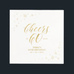 Modern Gold Sparkle & Cheers 60th Birthday Party Napkin<br><div class="desc">This custom paper napkin will add stylish detail to your special day. This design features sparkle graphics and typography " Cheers to 60 years" in gold foil texture. Perfect for a modern gold theme 60th birthday party. Matching invitations and stationeries are available in my shop BaraBomDesign.</div>