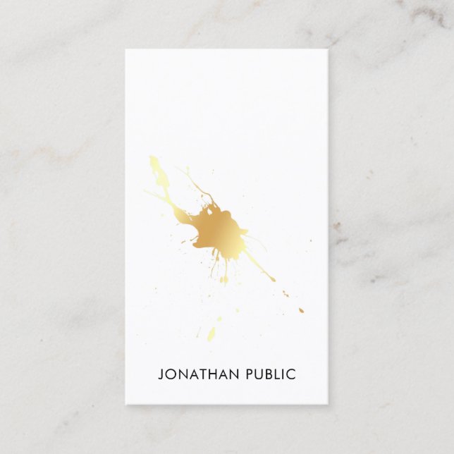 Modern Gold Splash Professional Elegant Template Business Card (Front)