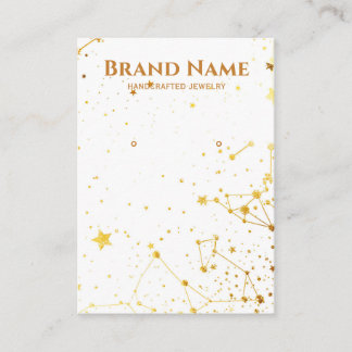 Modern Gold Star Line Art Earring Display Business Card