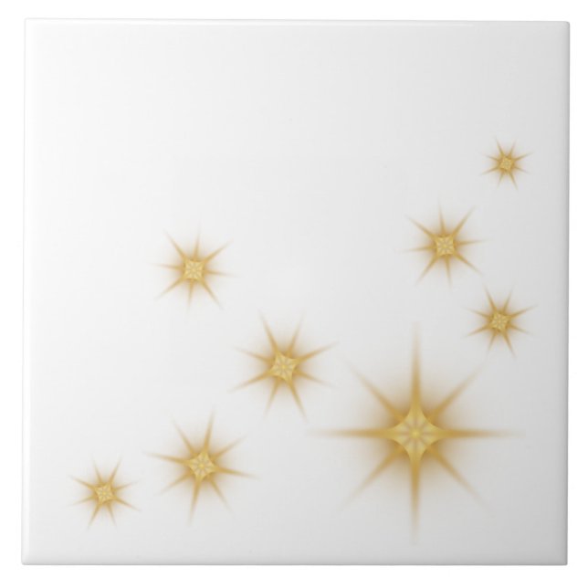 Modern Gold Starburst Ceramic Tile (Front)
