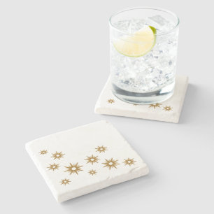 Modern Gold Stars Stone Coaster