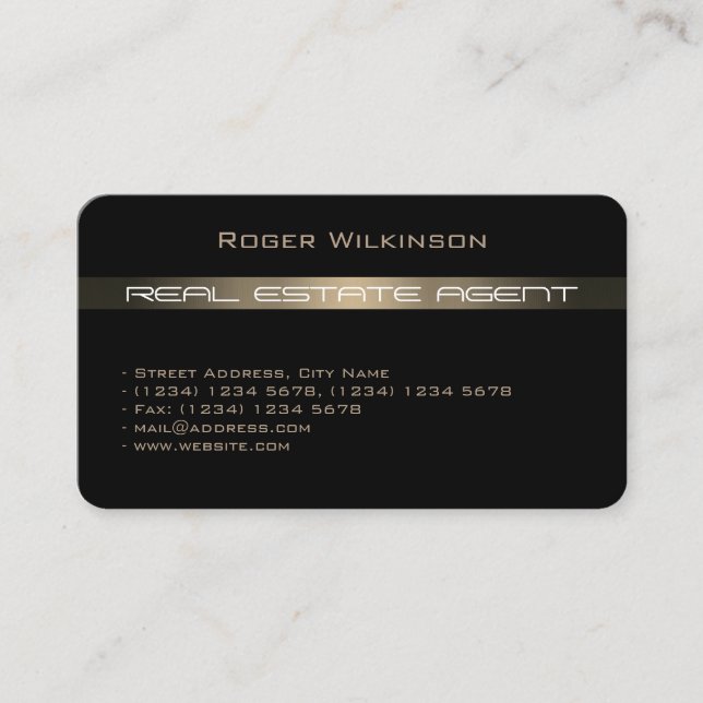 Modern gold stripe line cover business card (Front)