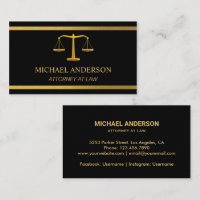 Modern Gold Stripe Navy Blue Lawyer Attorney