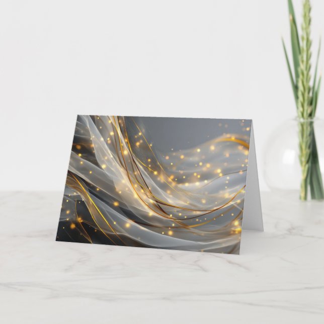 Modern Gold Swirl Greeting Card (Front)