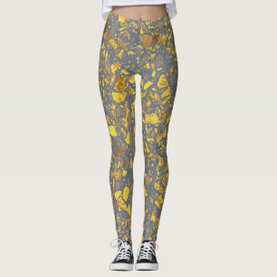 Modern Gold Terrazzo Pattern Leggings