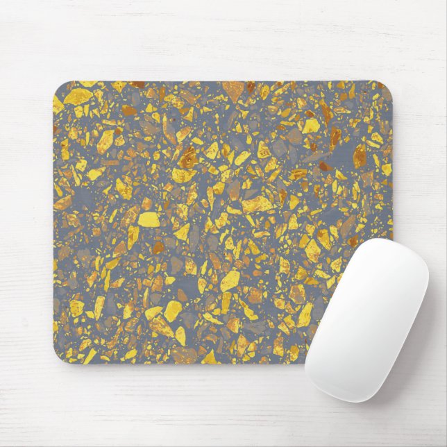Modern Gold Terrazzo Pattern Mouse Pad (With Mouse)