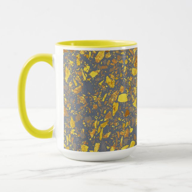 Modern Gold Terrazzo Pattern Mug (Left)