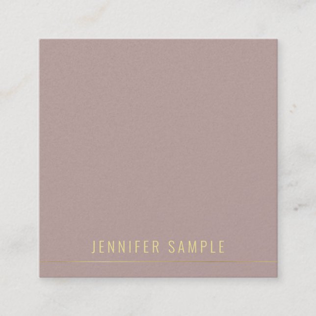 Modern Gold Text Template Professional Elegant Square Business Card (Front)