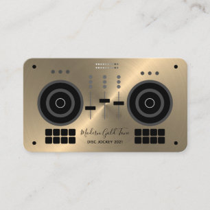 Modern Gold-Tone 2021 DJ Business Card