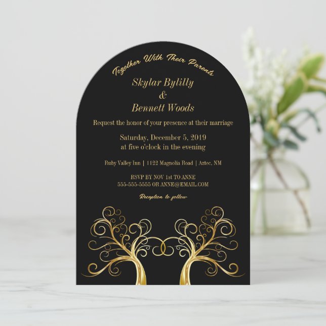 Modern Gold Tree's Invitation (Standing Front)