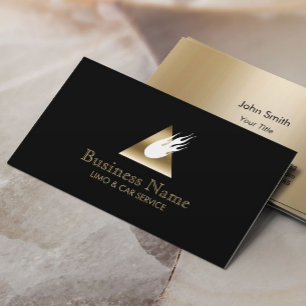 Modern Gold Triangle Fireball Limousine Business Card