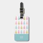 Modern Gold Tropical Pineapple Monogram Tag