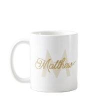 Modern Gold Typography Add Name and Monogram Mens