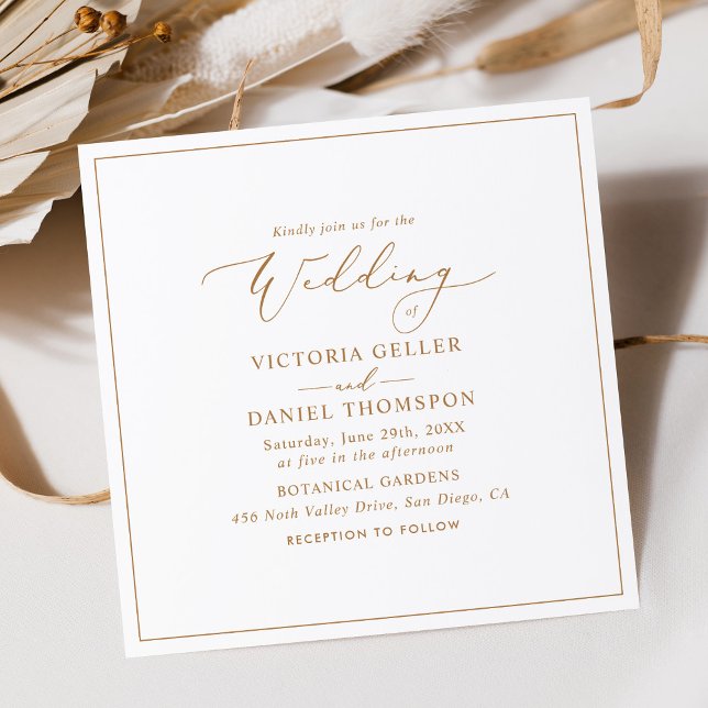 Modern Gold Typography Minimal Wedding  Invitation (Creator Uploaded)