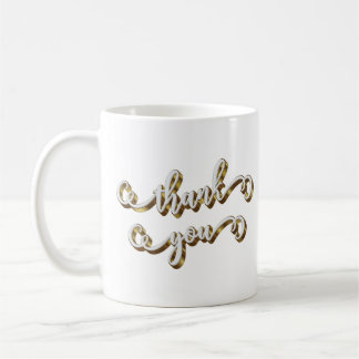 Modern Gold Typography Thank You Coffee Mug