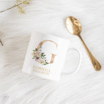 Modern Gold Watercolor Flower Letter G | Monogram  Coffee Mug<br><div class="desc">Modern Gold Watercolor Flower Letter G | Monogram</div>