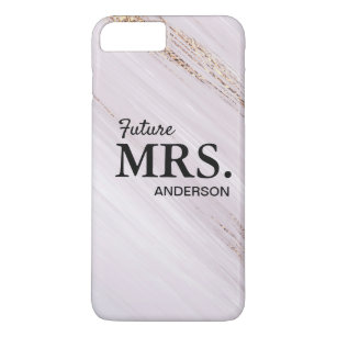 Modern Gold watercolor Personalized Future Mrs Case-Mate iPhone Case