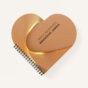 Modern gold wavy design notebook