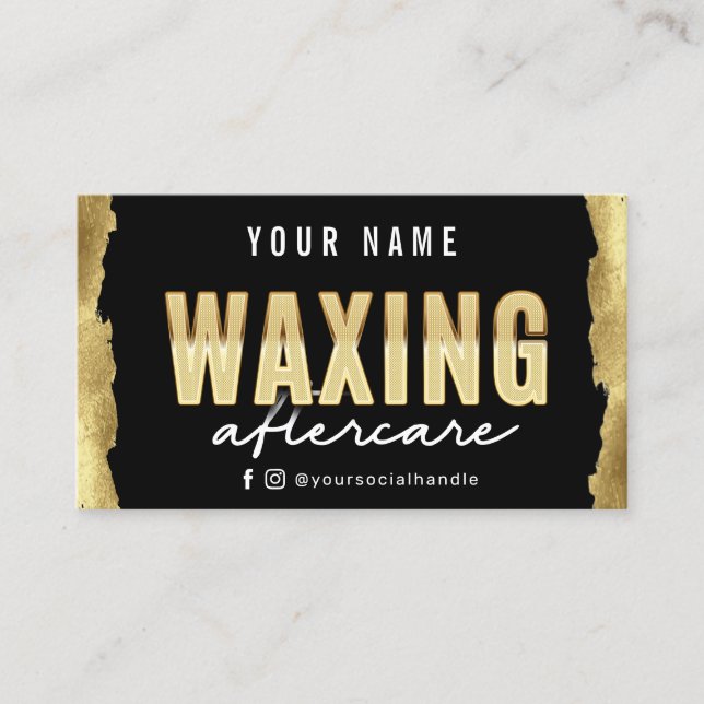 Modern Gold Waxing Aftercare Card (Front)