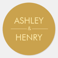 Modern Gold Wedding Sticker, Envelope Seal